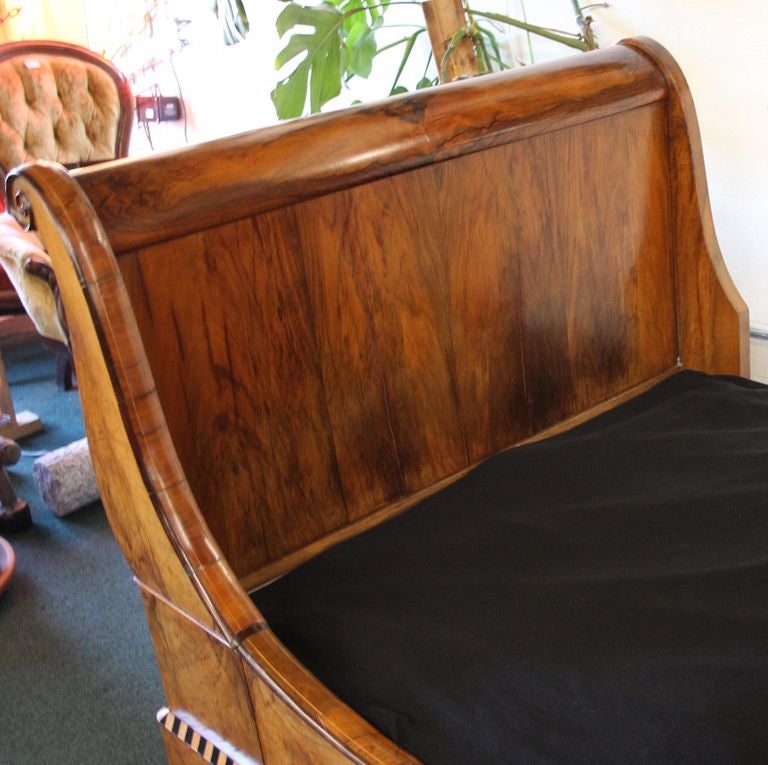 French Napoleonic Rosewood Sleigh Bed For Sale